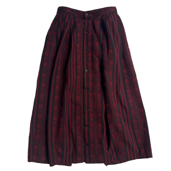 2018 FWK Engineered Garments Tuck Skirt Jacquard Stripe - Red/Bl- Small (JP1) - Picture 1 of 5